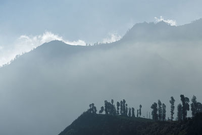 Low angle view of mountains against sky