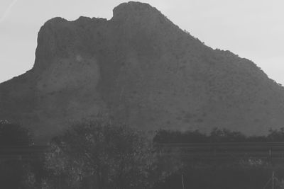 Scenic view of mountains against clear sky