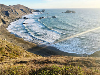 High angle view of beach against sky