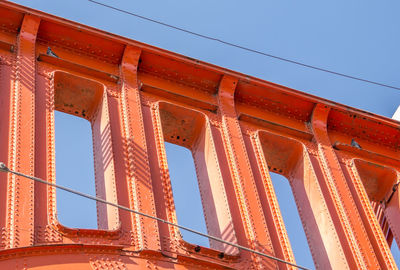 Low angle view of suspension bridge