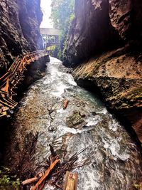 Scenic view of waterfall