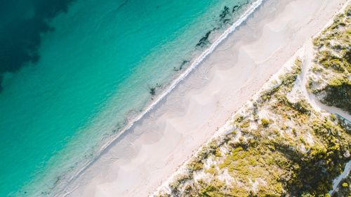 High angle view of beach