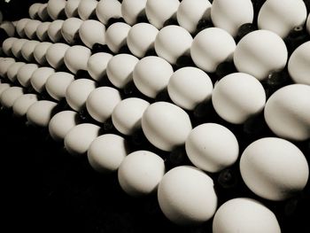 Full frame shot of eggs in carton