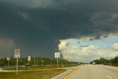 Road against cloudy sky