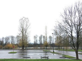 Scenic view of park against clear sky