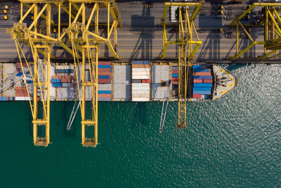 High angle view of commercial dock