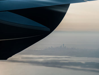 Close-up of airplane wing