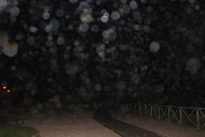 Narrow surface level of bridge at night