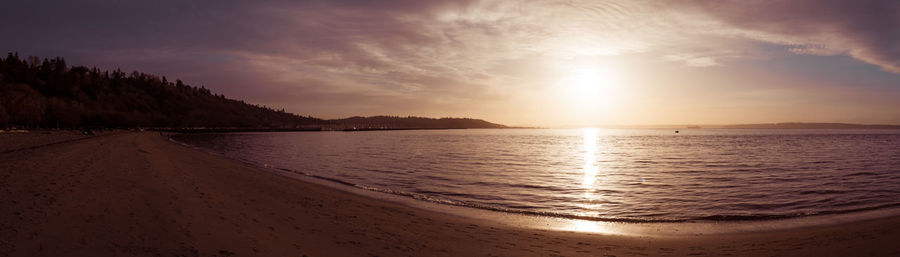 Scenic view of sea against dramatic sky