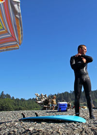 View of tree against blue sky
