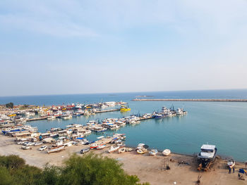 High angle view of beach against sky