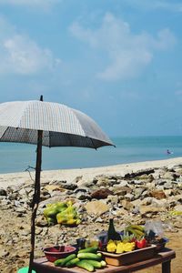 Scenic view of beach against sky