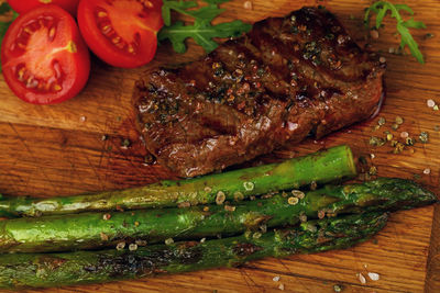 Close-up of food on cutting board