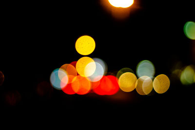 Defocused image of illuminated street lights