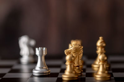 Close-up of chess pieces