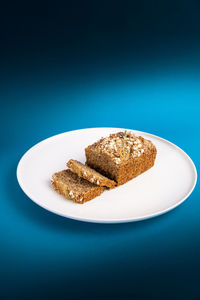 Close-up of cake slice in plate