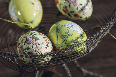 Close-up of easter decorations