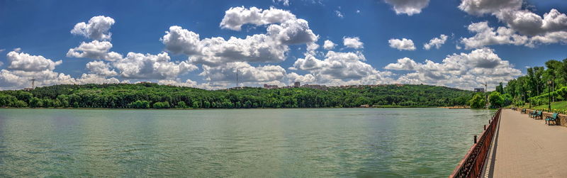 Panoramic view of lake against sky