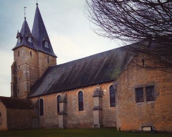 Low angle view of church against sky