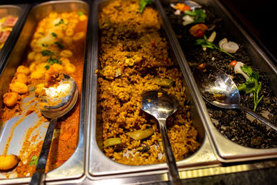 High angle view of food in container