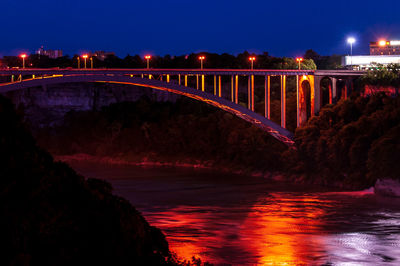 Bridge over river in city at night niagara 