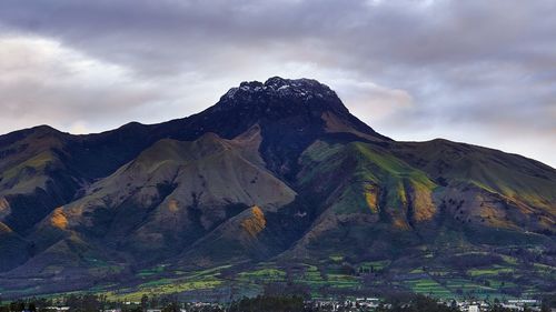 View of mountain against cloudy sky