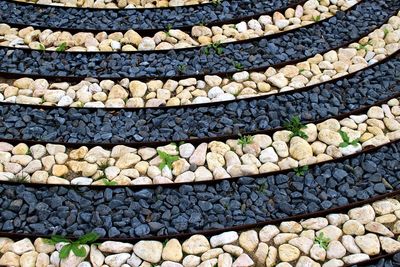 Full frame shot of pebbles on footpath