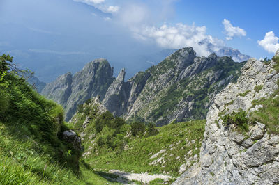 Road of 52 galleries is a military trail built during world war i on the massif of pasubio, italy