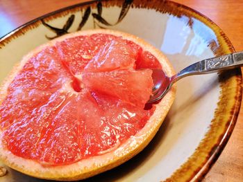 Close-up of dessert on table