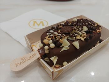 Close-up of chocolate cake