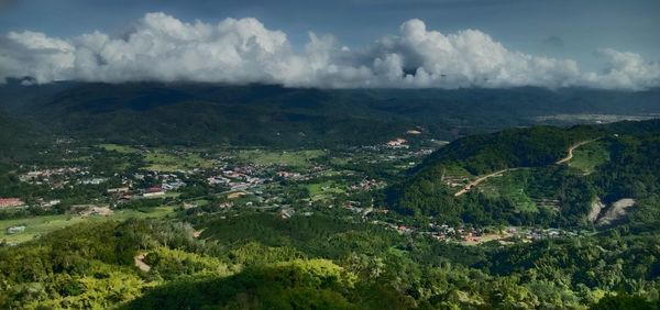 High angle view of landscape against sky