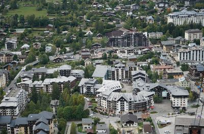 High angle view of townscape