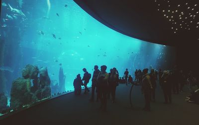 Group of people at aquarium