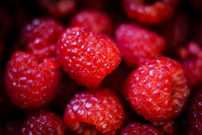 Full frame shot of raspberries 
