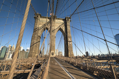 View of suspension bridge against sky