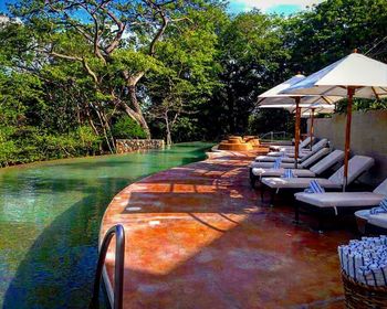 Empty boat in river