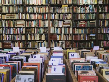 Full frame of books in library