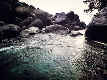 Rocks in sea