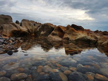 Rock formations in water