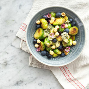 High angle view of fruits in bowl