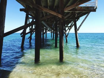 Pier over sea against sky