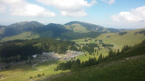High angle view of landscape against sky