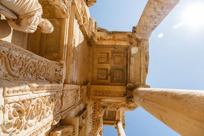 Low angle view of historic building against clear sky