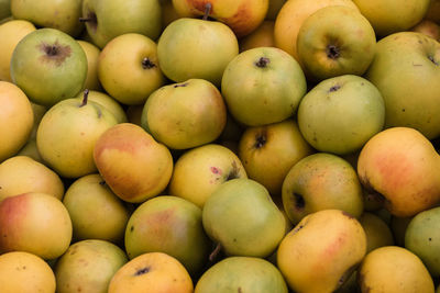 Full frame shot of apples for sale at market stall