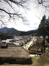 High angle view of townscape against sky