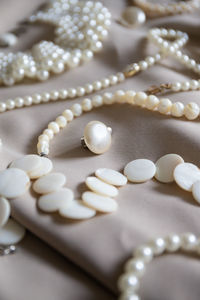 Full frame shot of pearl jewelry