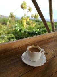 Close-up of coffee on table