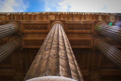 Low angle view of historic building against sky