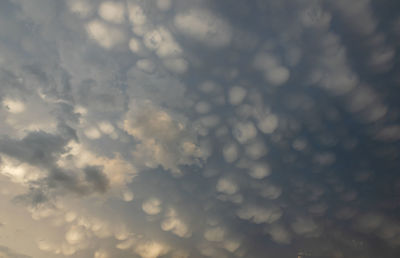 Low angle view of sky over sea