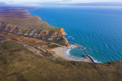 High angle view of sea against sky